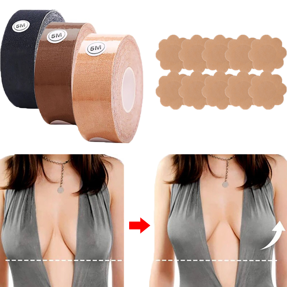 Backless Bra Sticky - Görünmez Göğüs Kaldırma Bandı Silikon Yapışkanlı