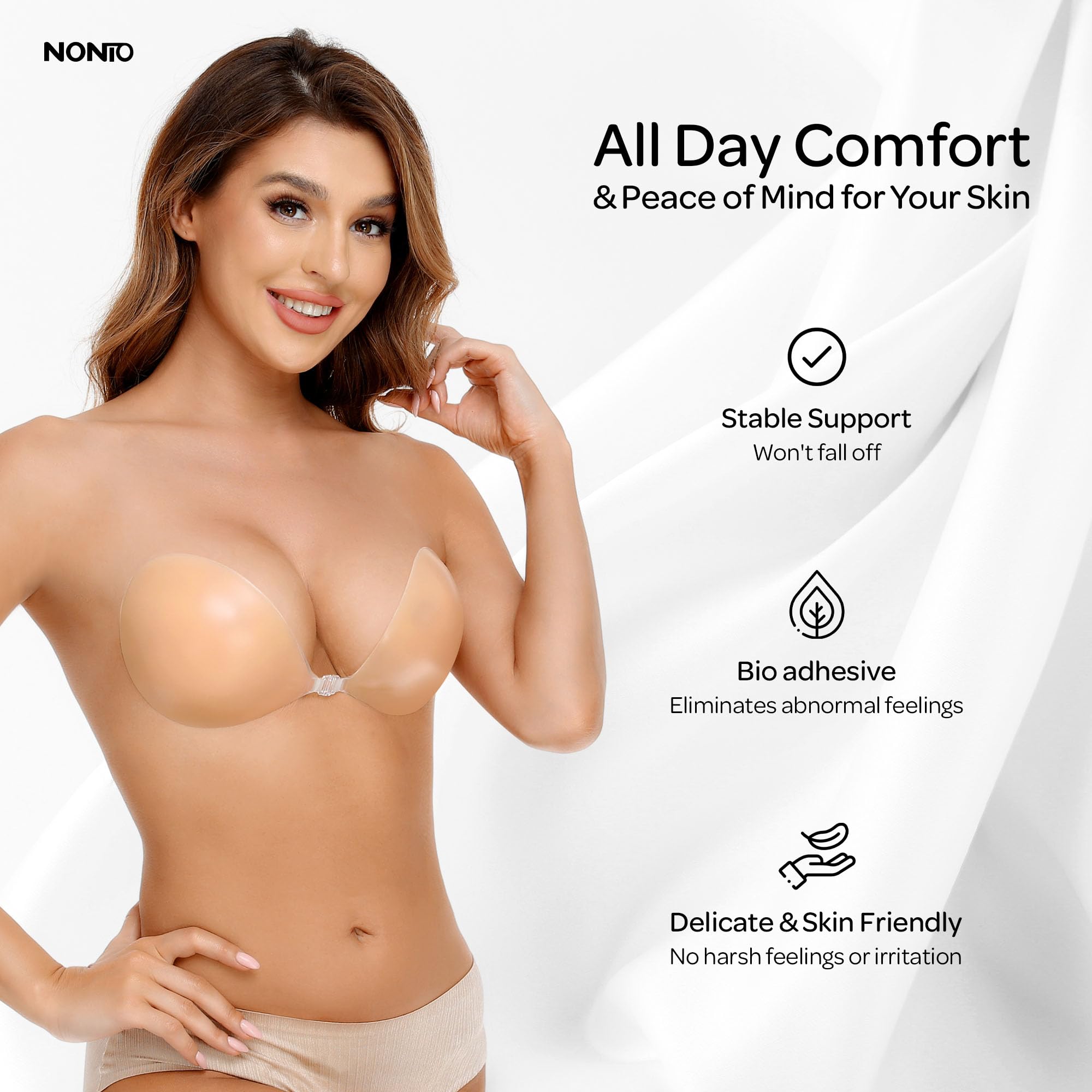 Backless Bra Sticky - Yapışkanlı Sütyen Askısız Yapışkan Görünmez Push