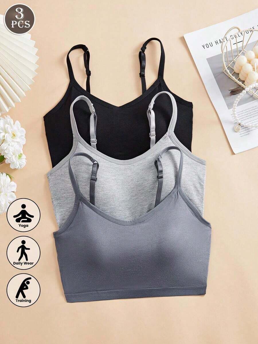 Wirefree Bra Comfort - 3 Parça/Set Kadın Düz Renk Ayarlanabilir
