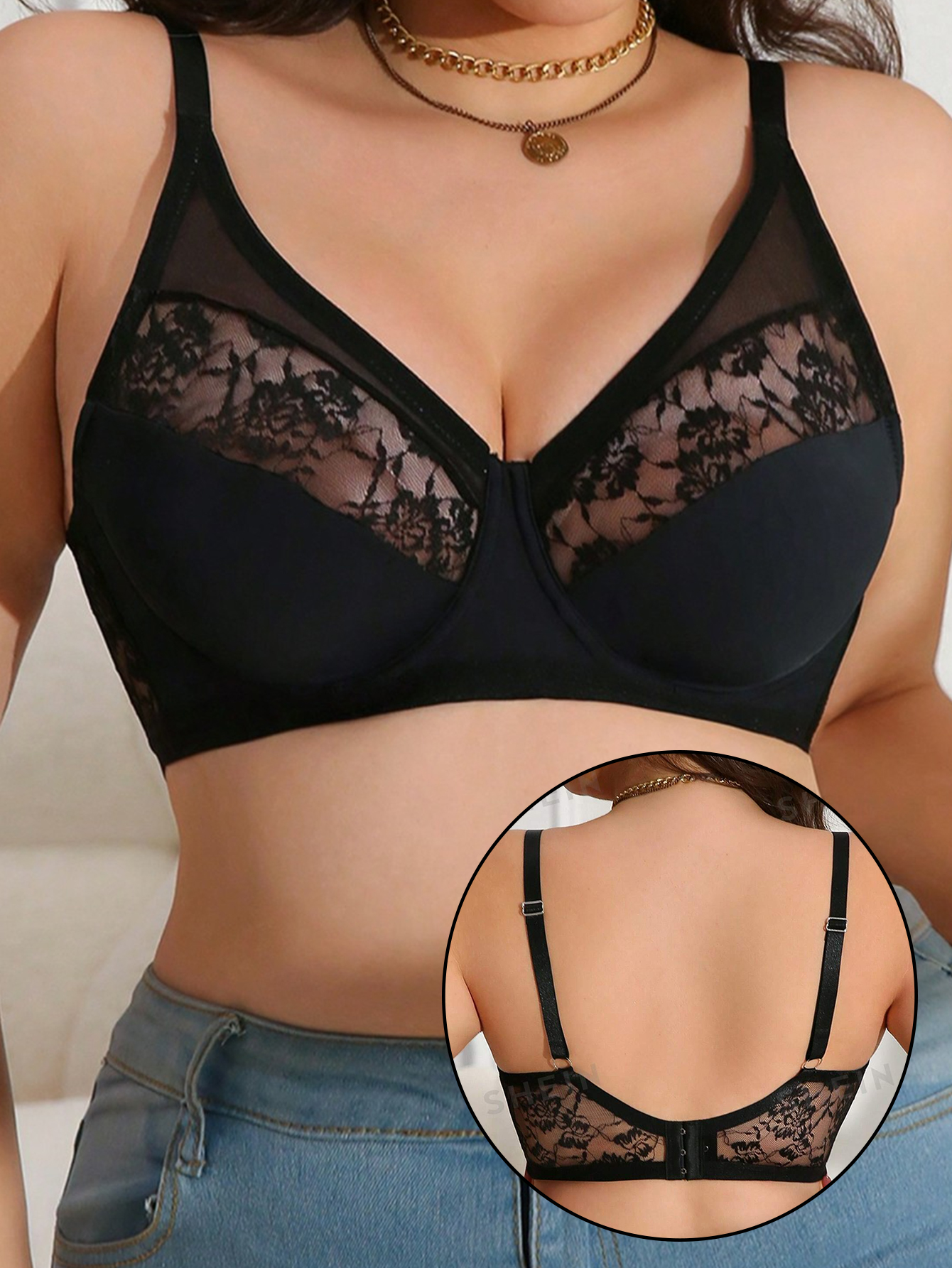 Minimizer Bra Women - Büyük Beden Dantel Minimizer Sütyen, Dantel