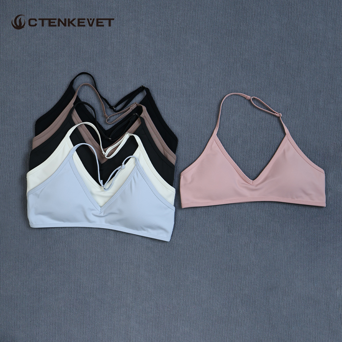 Sports Bra Racerback - Kadınlar için Yazlık Halter Yaka Dolgulu