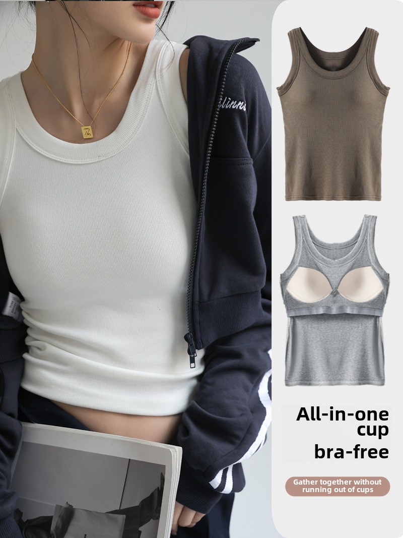 T Shirt Bra Seamless - Kadın Dikişsiz Modal Nervürlü Tank Top