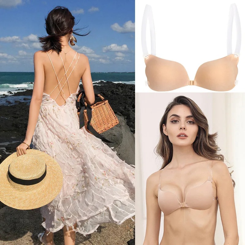 Backless Bra Sticky - Meme kapağı görünmez sütyen iç çamaşırı