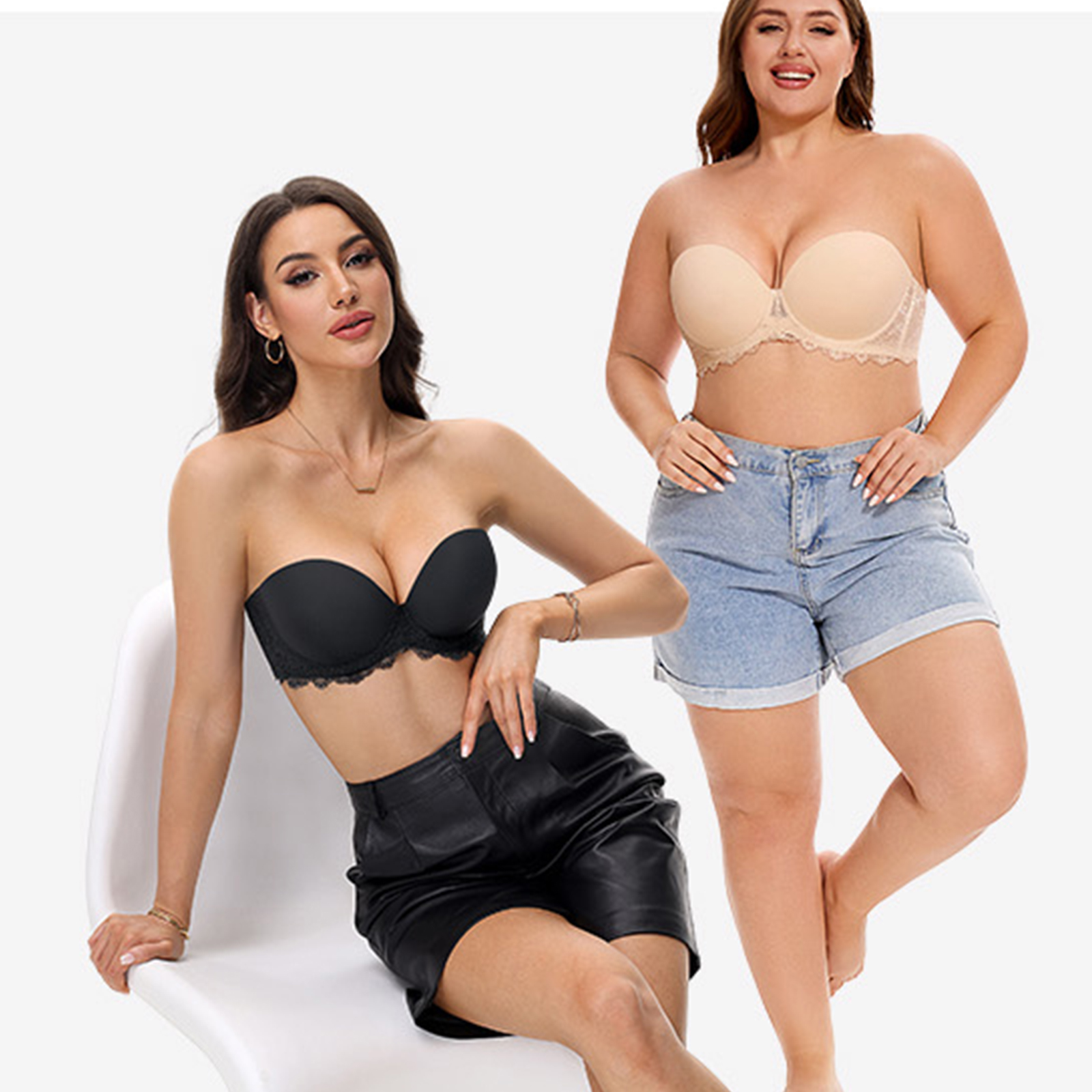 Convertible Bra Multiway - Yeni Büyük Beden Seksi Straplez Destekli