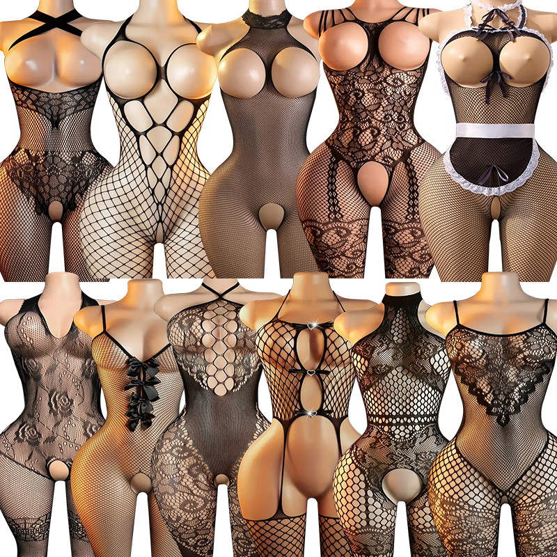 Sheer Mesh Bra - Kadın Babydoll Elbise Seksi Vücut Lingerie