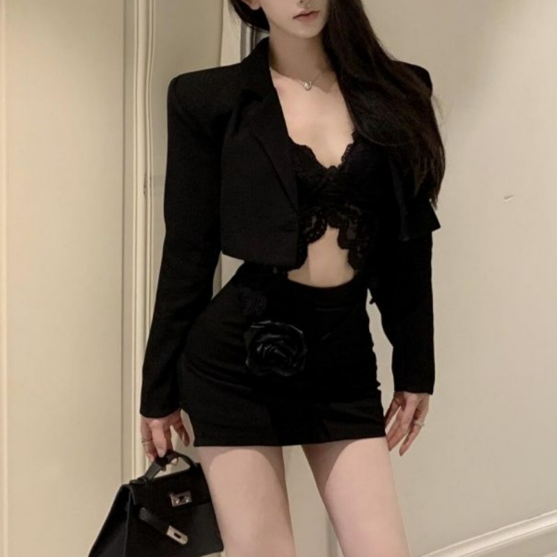 Siyah Bahar Blazer Dantel Bral - Lace Bralette Set incelemesi ve fiyatı