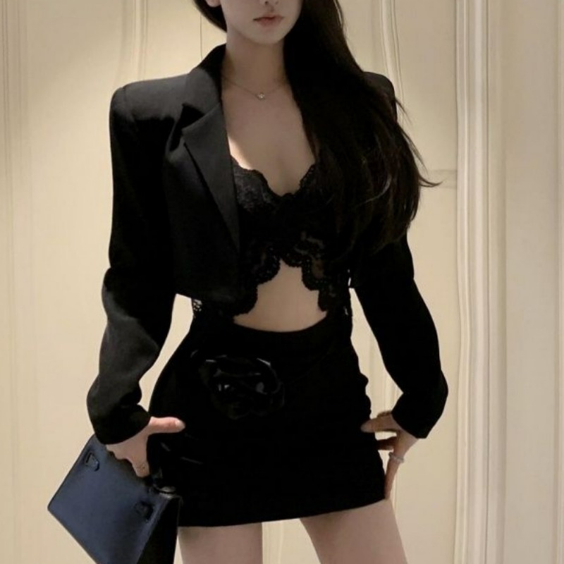 Siyah Bahar Blazer Dantel Bral - Lace Bralette Set incelemesi ve fiyatı