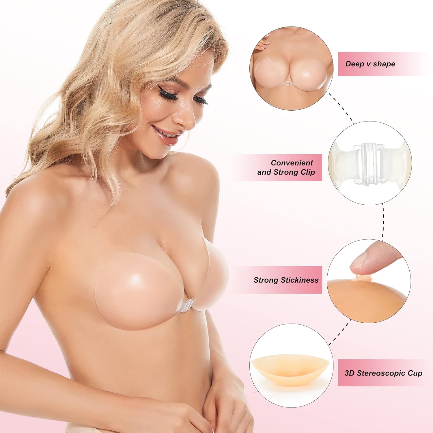 Yapışkanlı Sütyen Push Up Yapı - Strapless Bra Adhesive incelemesi ve fiyatı