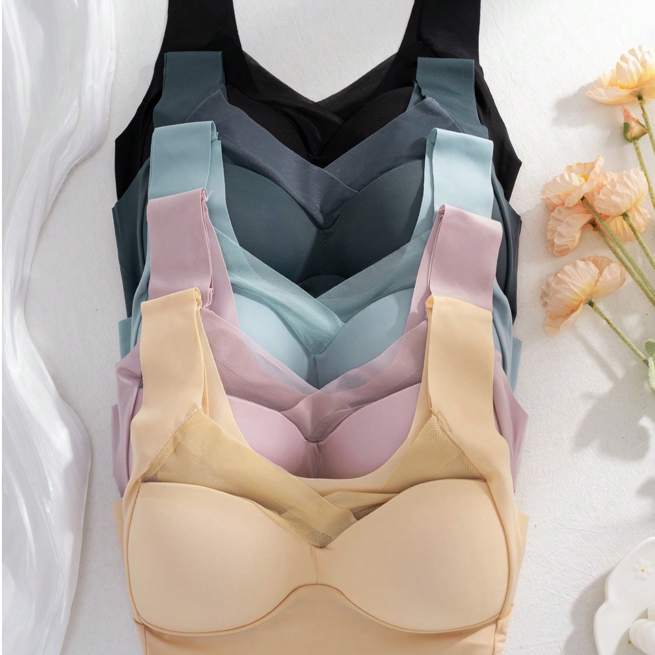 5 adet Kadın Dikişsiz Buz İpek - Sleep Bra Bralette incelemesi ve fiyatı