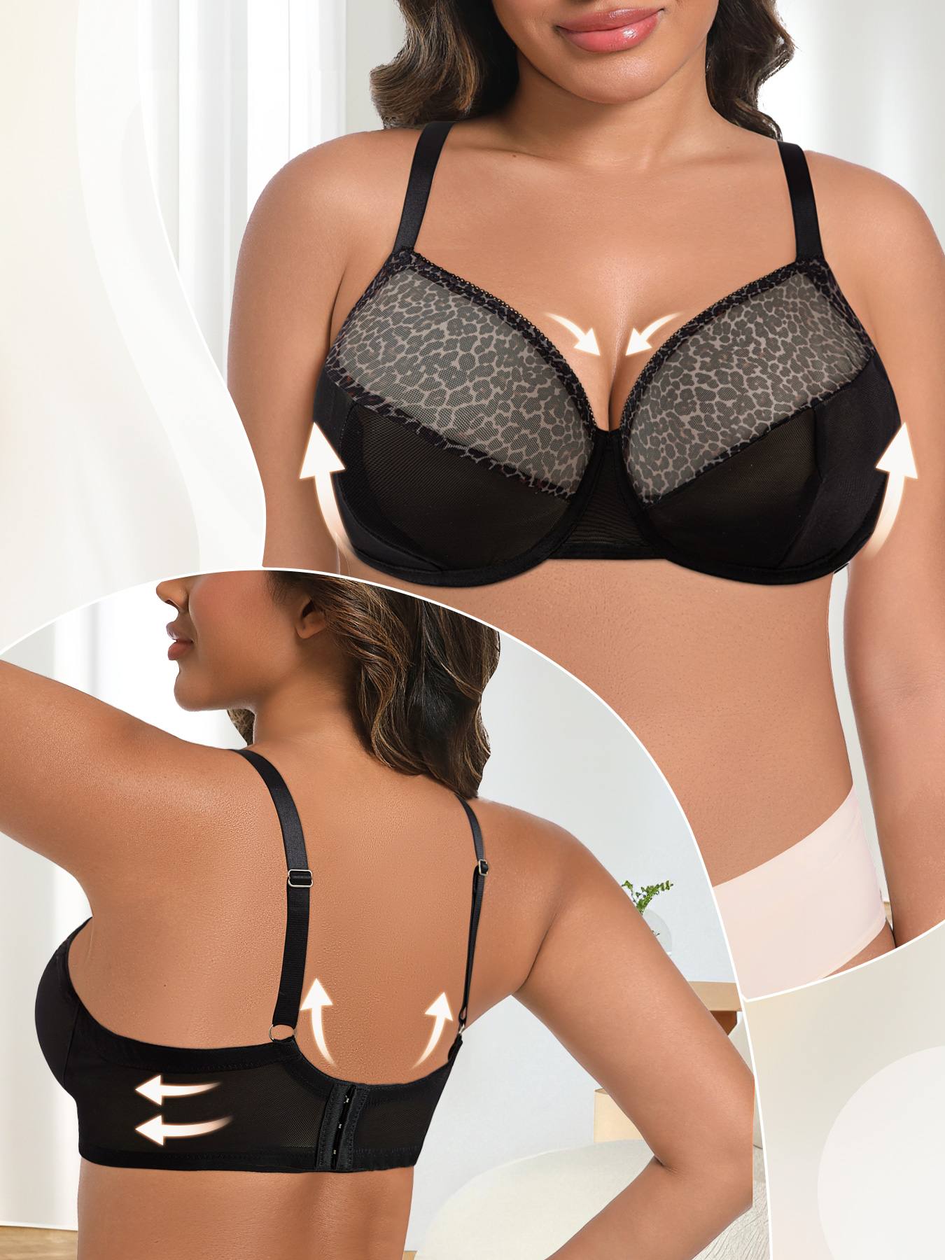 Büyük Beden Seksi Leopar Desen - Sheer Bra Lace incelemesi ve fiyatı