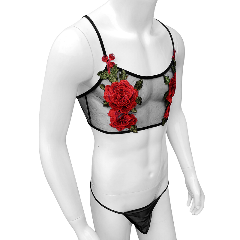 Seksi Nakış Erkek Şeffaf Örgü  - Sheer Mesh Bra incelemesi ve fiyatı